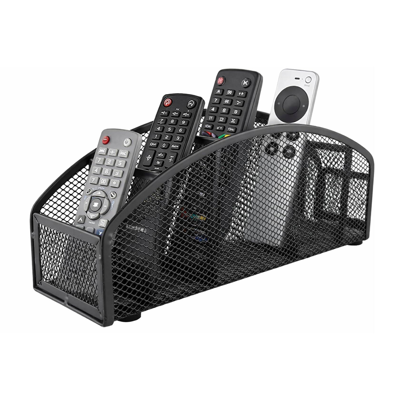 Metall Mesh Fernbedienungsständer, Multifunktionale Aufbewahrungsbox für TV-Fernbedienungen, Bürozubehör, Makeup-Pinsel - Schreibtisch Organizer für Wohnzimmer, Schlafzimmer und Büro