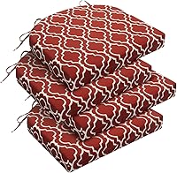 Vista 97 de downluxe - Cojín para asiento, redondo, impermeable, para exteriores e interiores, para patio o jardín, 43 x 41 x 5 cm, amarillo, paquete de 4