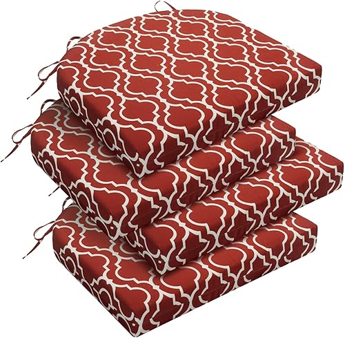 Miniatura 97 de downluxe - Cojín para asiento, redondo, impermeable, para exteriores e interiores, para patio o jardín, 43 x 41 x 5 cm, amarillo, paquete de 4