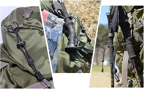 Miniatura 7 de Dollandd - Mochila con hebilla de cuerda para caminar, cordón elástico, hebilla de fijación, soporte para palo de senderismo para camping,