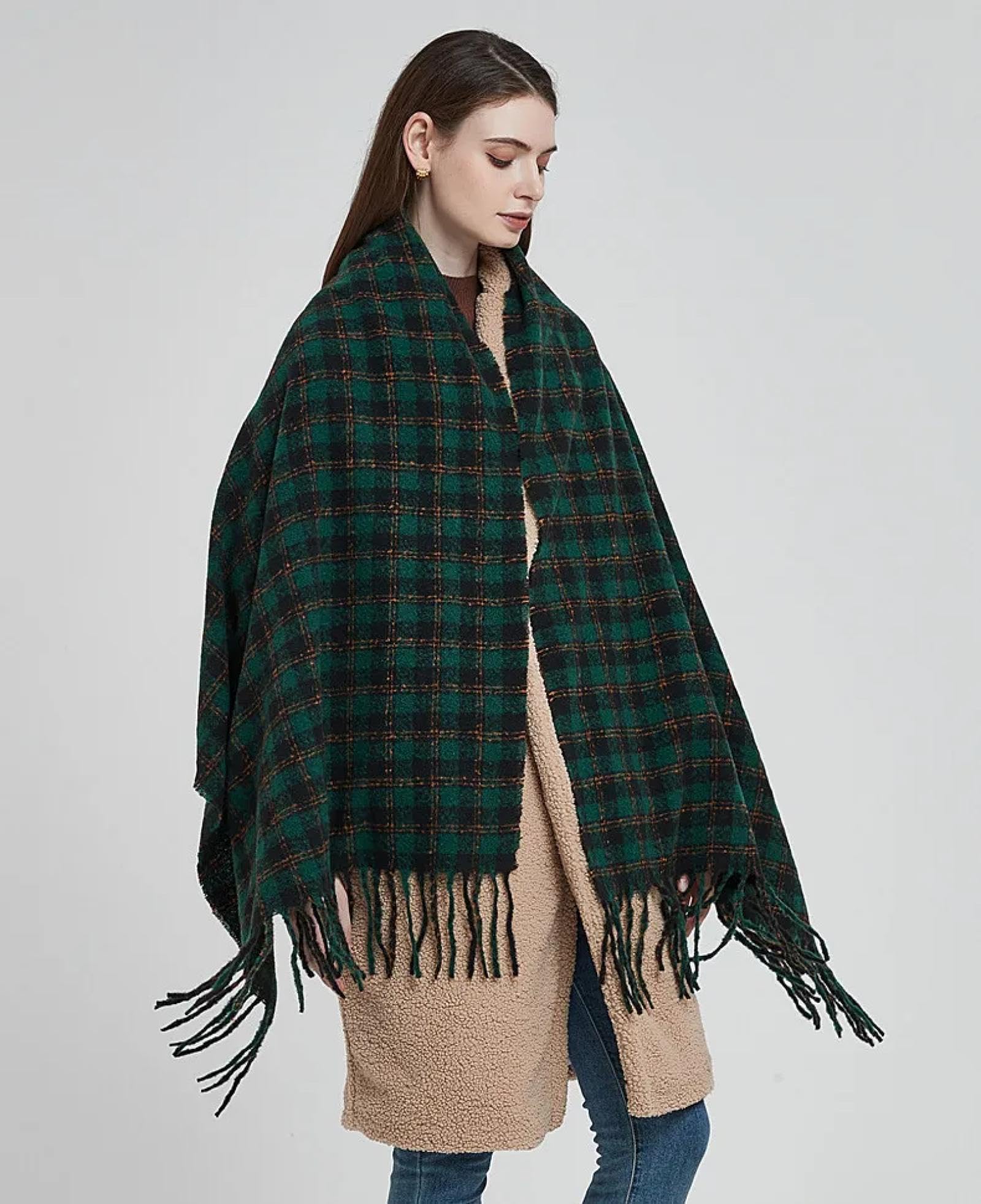Schals Tücher Halstuch Scarf Luxus-Poncho Für Damen, Designer-Druck, Schals Und Tücher, Damen, Winterhals, Warm, Wickeltuch, Weiche Decke, Cape