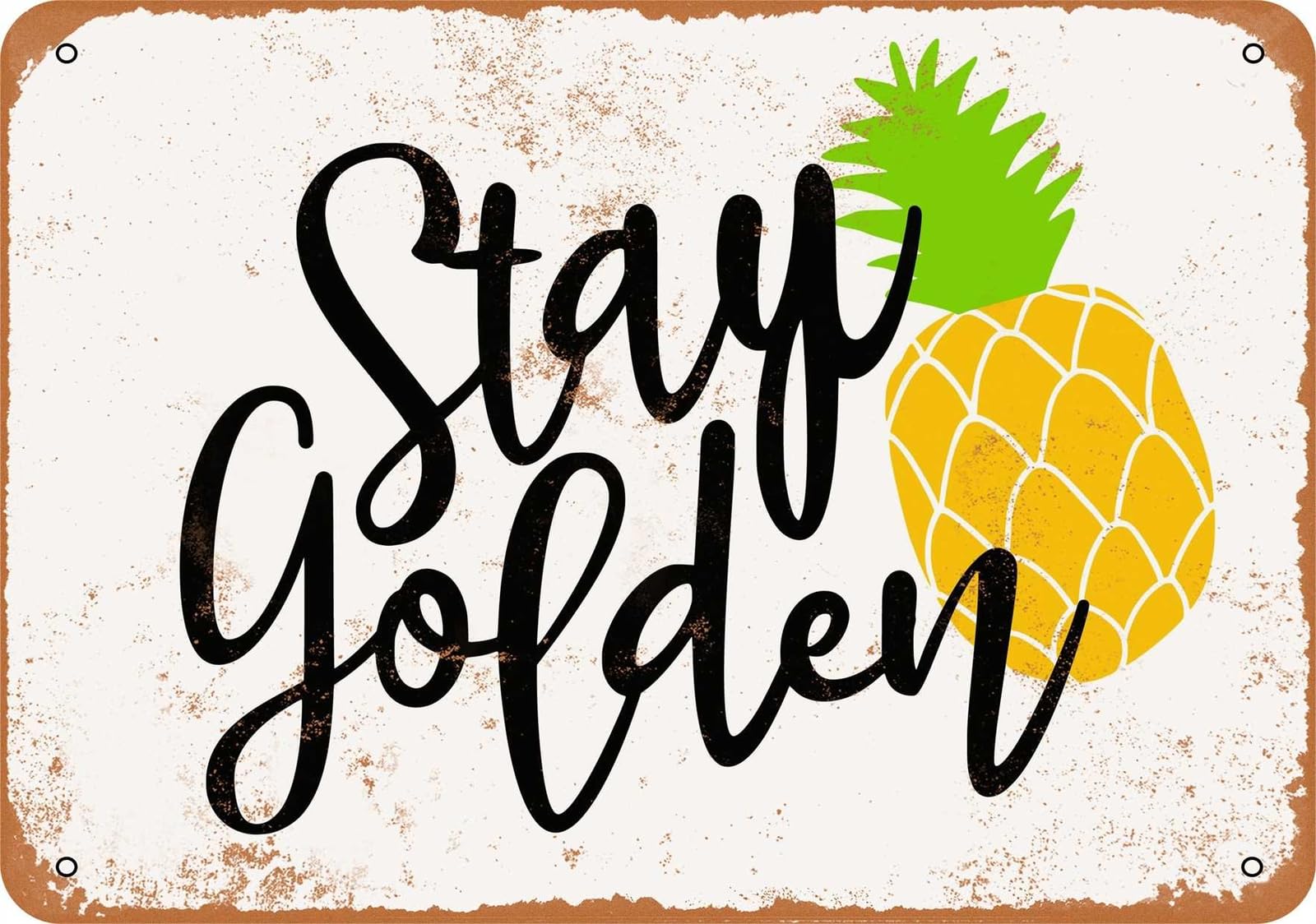 Miaomansenstore Metal Sign - Stay Golden - Vintage Look Home Decor