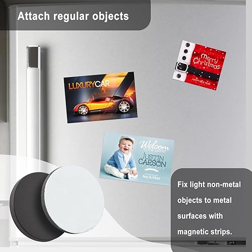 Miniatura 5 de Puntos magnéticos con parte trasera adhesiva, círculos magnéticos fuertes, cuadrados magnéticos planos de goma, puntos magnéticos adhesivos para la