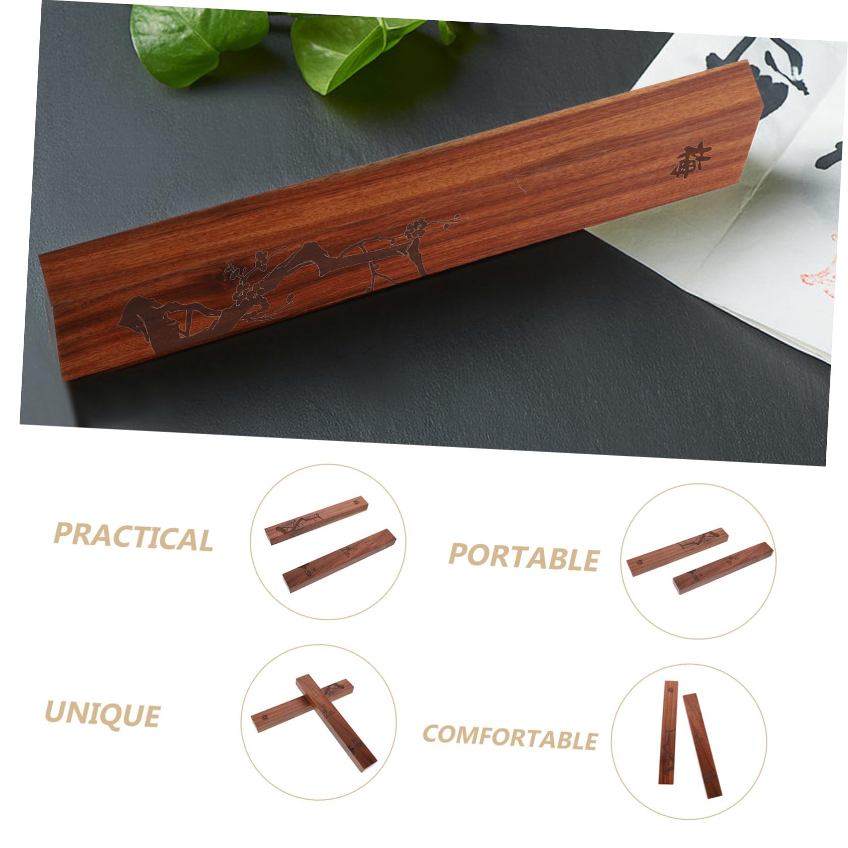 Toddmomy 2pezzi Fermacarte Legno Per Calligrafia Pesi Per Eleganti Legno Di Ziziphus e Ebano Per Ufficio e Studio Creativo