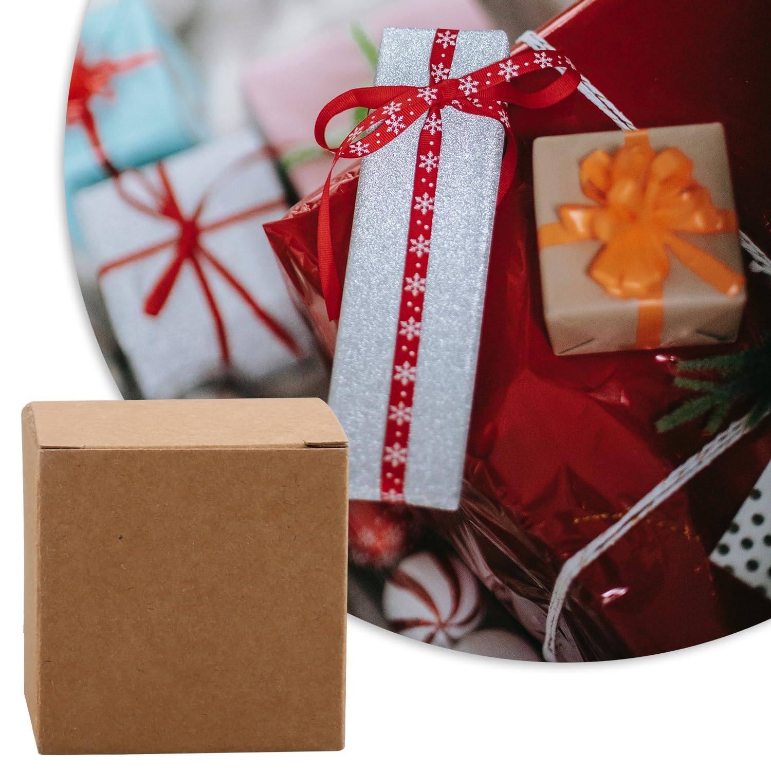 Tabanzhe 12 pieces mailing box 5 x 5 x 5 cm brown cardboard box for small items and gifts, 5x5x5 cm - Image 4