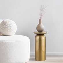 Eyely DNE1008B Elian 22.75" Mid-Century Modern Metal Sleek Cylinder Drink Table, Side Table for Bedroom, Living Room, Gold