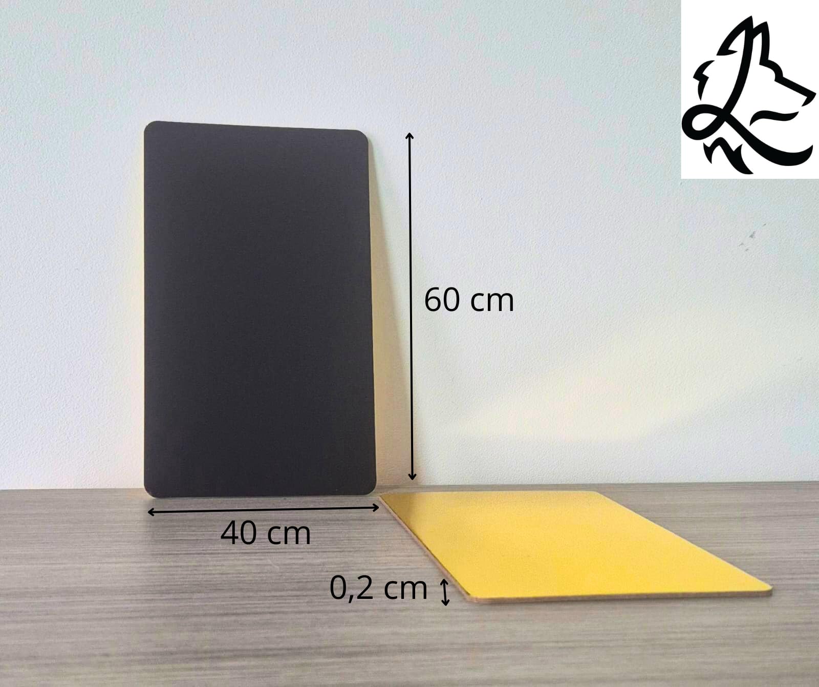 Lot de 20 Supports à Gâteaux Rectangulaires | 40x60 cm | Noir et Doré | épais 2mm | Carton Réversible | Socle Gâteau | Pâtisserie Boulangerie Buffet | Number Cake | Tarte Biscuits Tapas