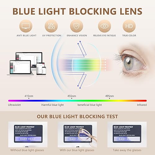 Miniatura 6 de EASY READ Lentes de lectura bifocales para mujer, con bloqueo de luz azul, elegantes anteojos antirreflejos para mujer (aumento 1.00, marrón)