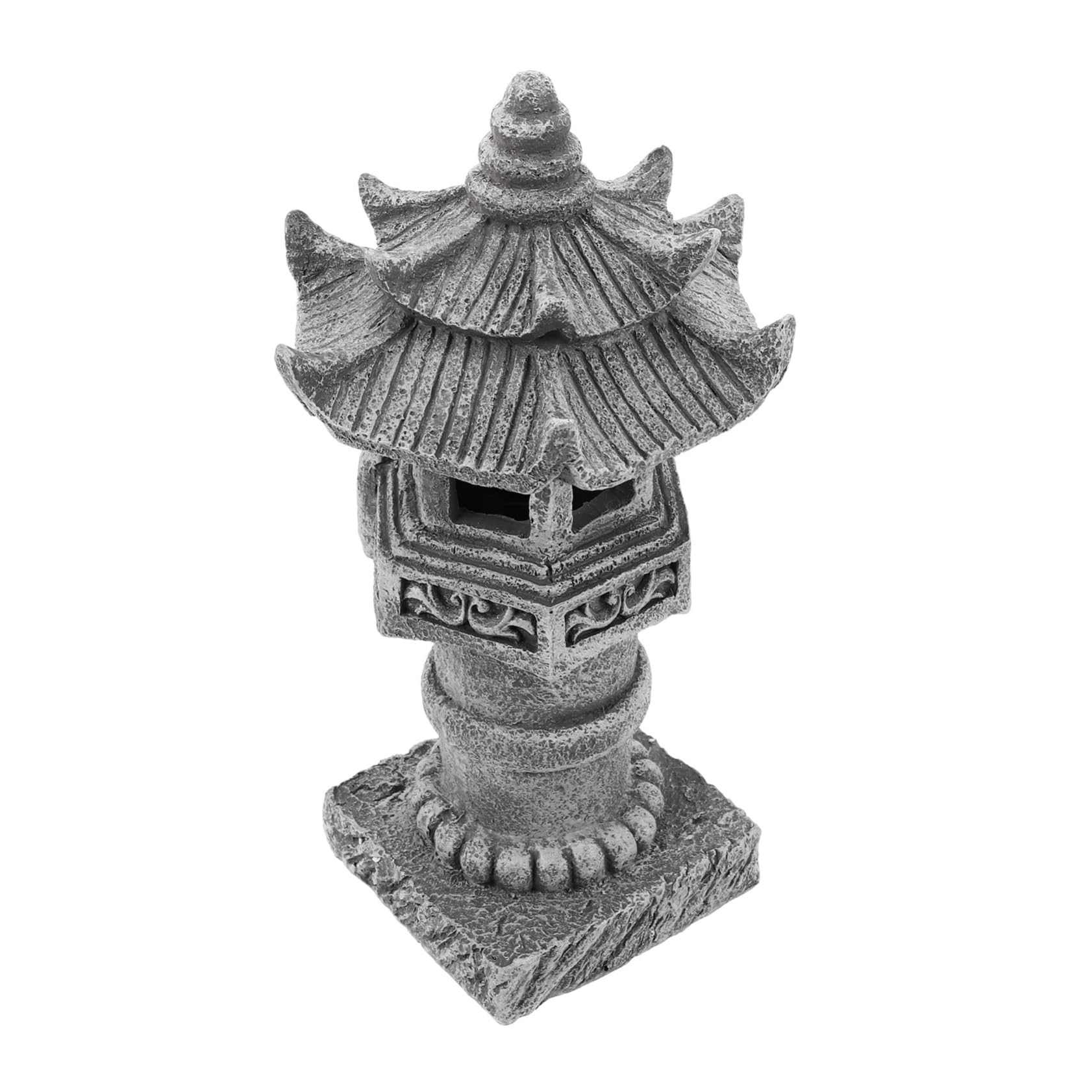 Lanterne Zen extérieure style pagode aux finitions soignées effet pierre vieillie