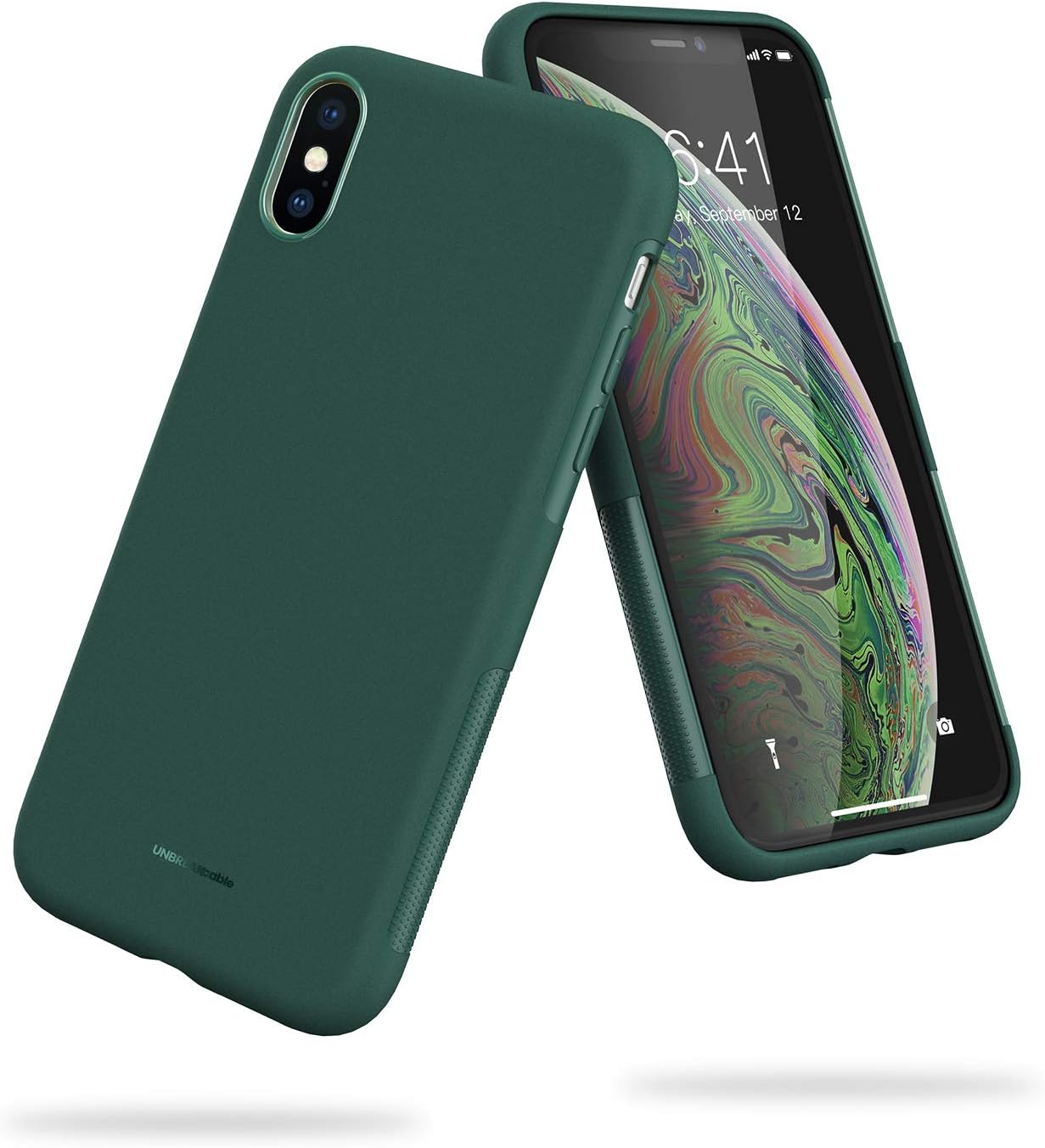 UNBREAKcable iPhone X Case, iPhone Xs Case - [Shock-Absorption] [Anti-Scratch] Soft Frosted TPU Ultra Thin Stylish Phone Protective Cover Case for iPhone X/iPhone Xs 5.8" - Matte Green