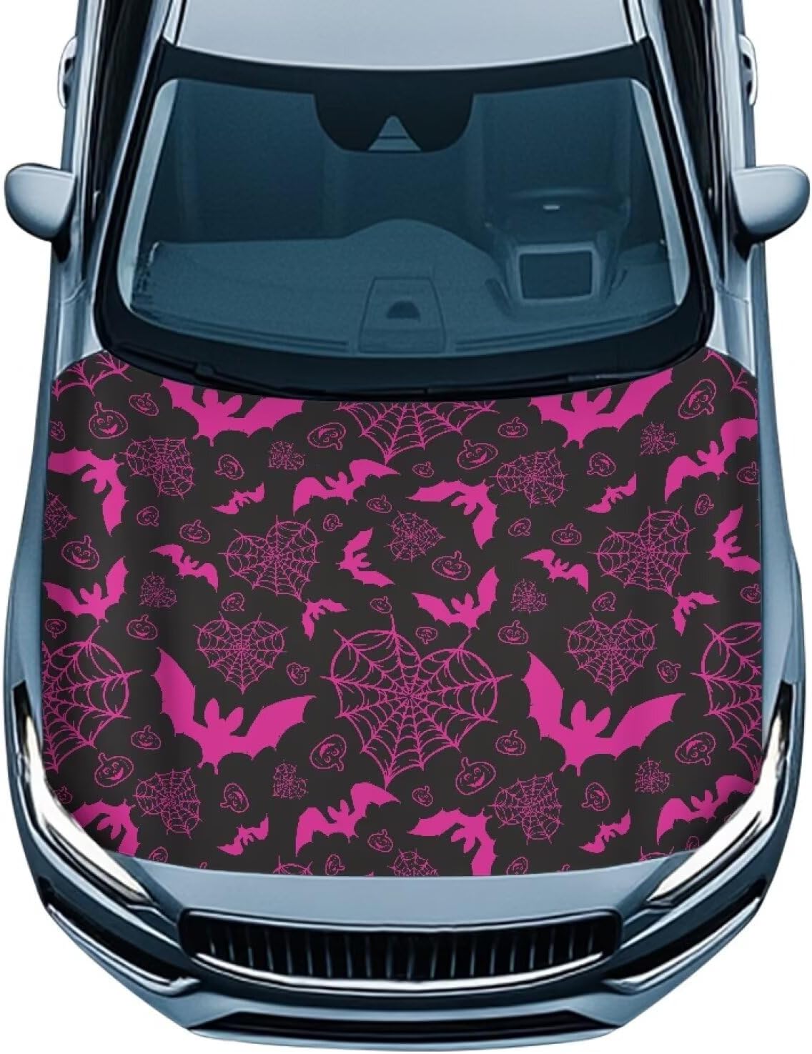Halloween Pink Bat Car Hood Cover All-Season Protection
