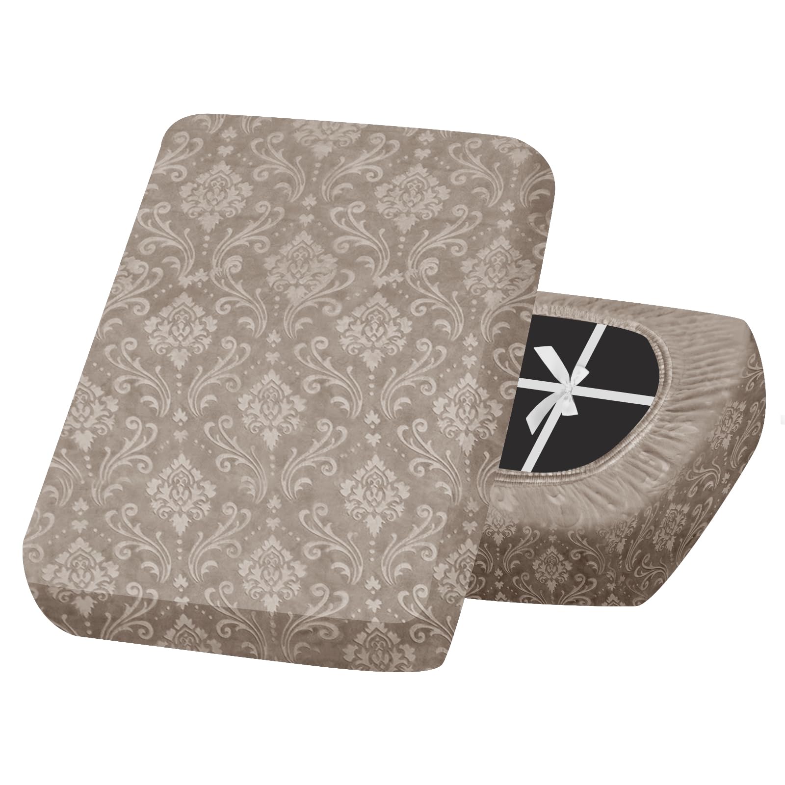 ZYXFYY Sofa Seat Cover Velvet Embossed, Non Slip Stretch Sofa Cushion Covers with 4 Ties, Fitted Sofa Cover for Settee Couch Caravan Motorhome (Khaki,