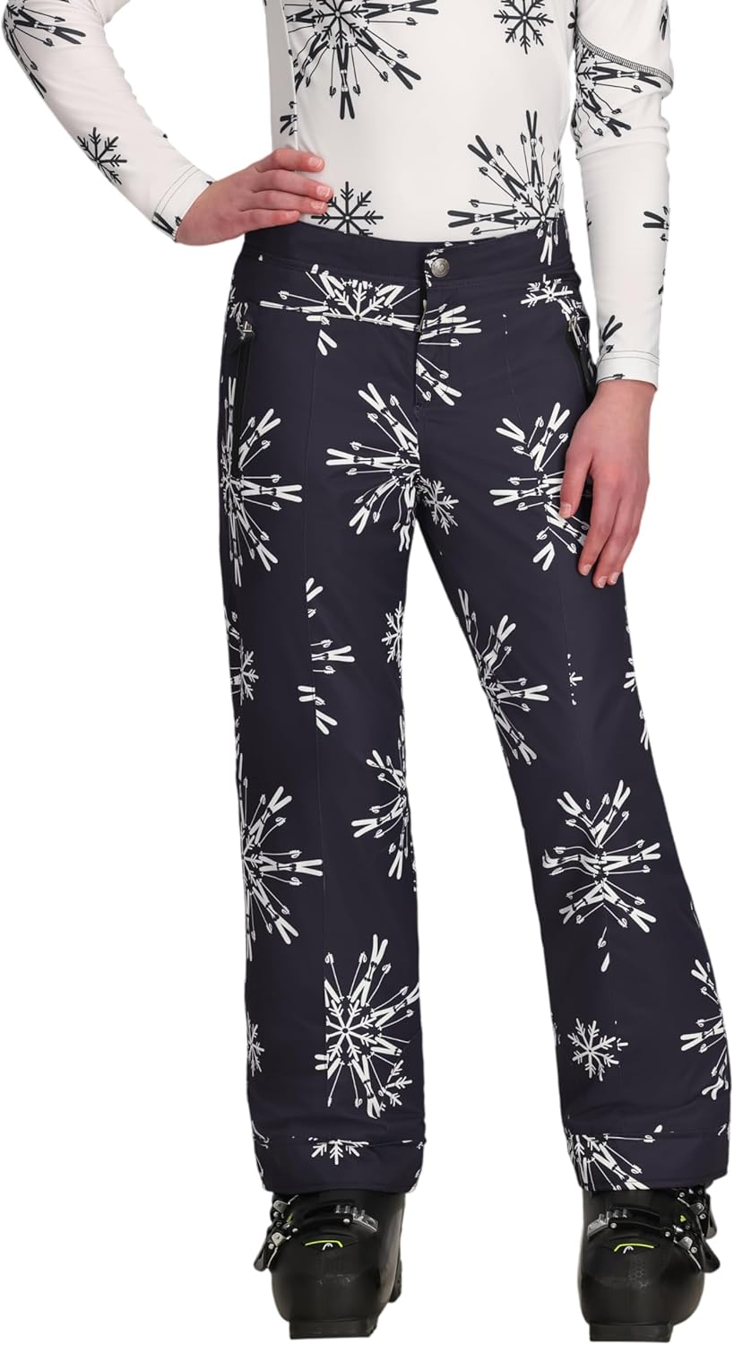 Obermeyer Girls Brooke Print Snow Pants, Insulated and Waterproof with Extended Wear System
