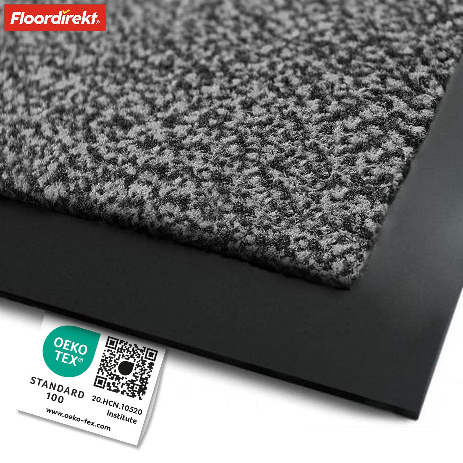 ETM | Felpudo, Alfombra de Entrada | Antideslizante, Color único | Producto de Calidad | Alfombra de Entrada Lavable | Antracita-Negro, 200 x 200 cm
