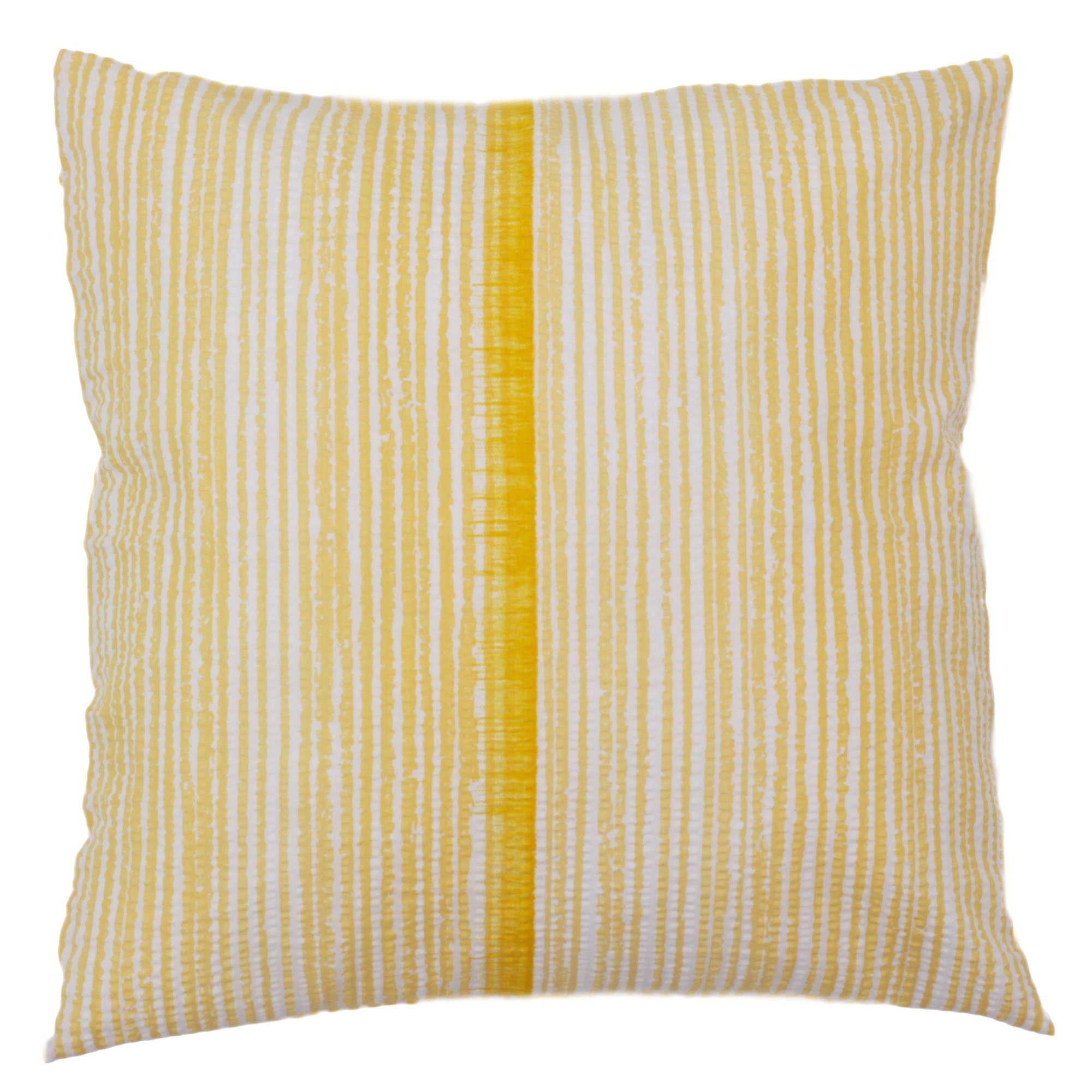 Hans-Textil-ShopSeersucker Cushion Cover 40 x 40 cm Stripes Yellow Non Iron