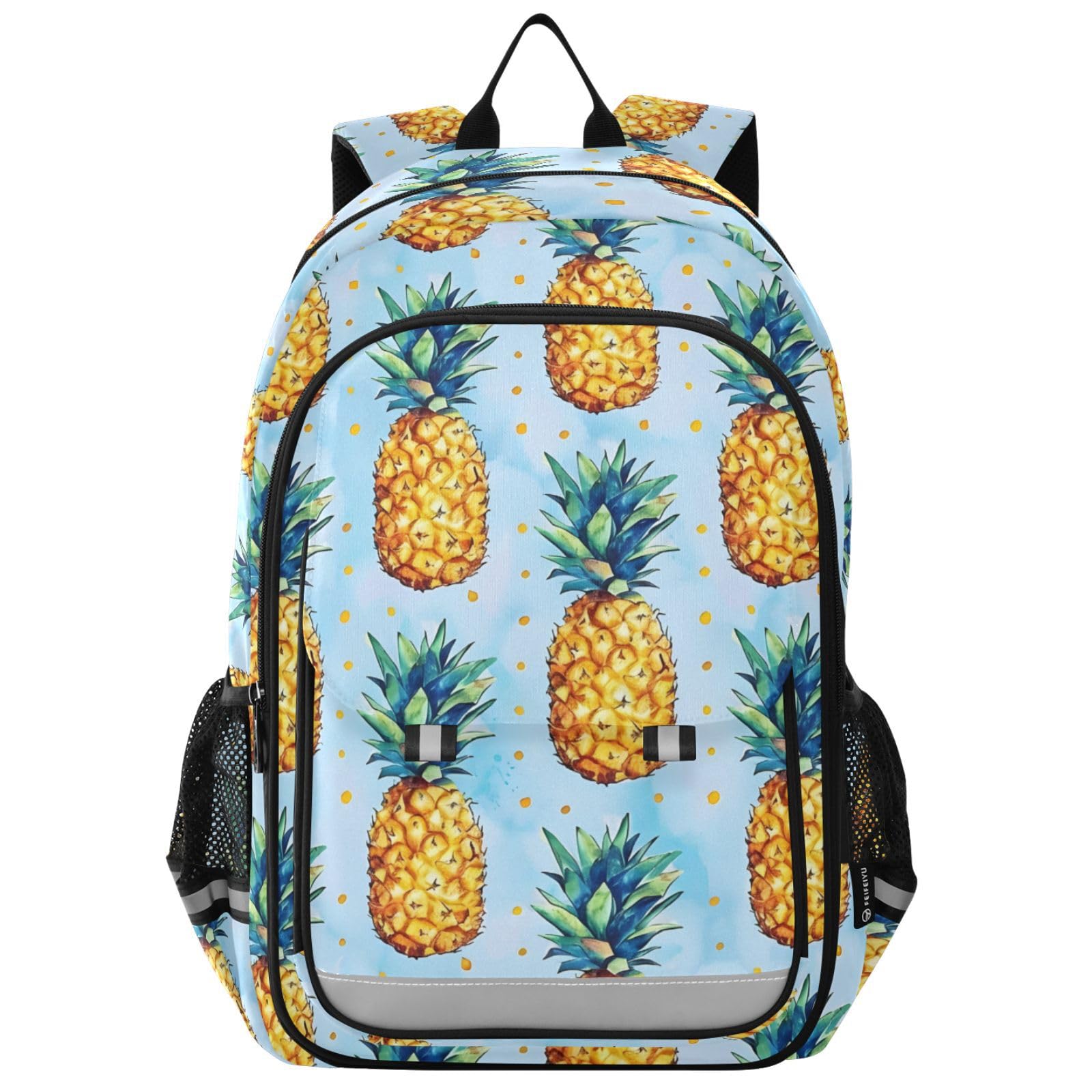 Sac à dos ordinateur enfants motif ananas bleu pour l'école - 8