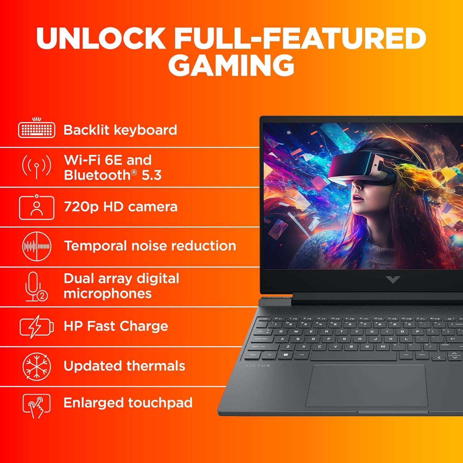 HP Windows 11 Home Victus Gaming Laptop,AMD Ryzen 5 5600H,4GB AMD Radeon RX 6500M Graphics,15.6-Inch(39.6 Cm),FHD,IPS,144Hz,8GB DDR4,512GB SSD,Backlit KB,B&O,Dual Speakers(MSO,Silver,2.37 Kg),Fb0185Ax 15 71Dz pBnWEL. SL1500