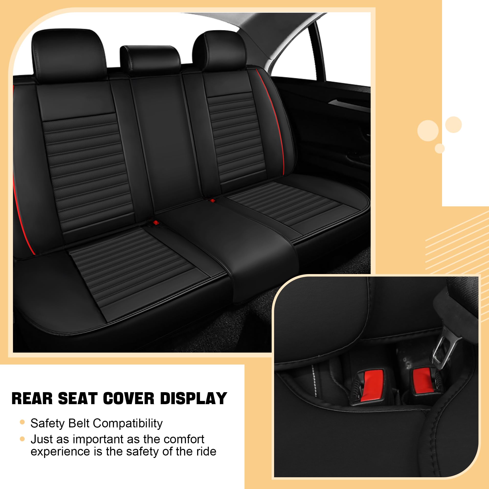 Car Seat Cover for Honda Civic 2003-2026 Full Coverage Nappa Leather Car Seat Protector Fashion Anti-Slip Waterproof Breathable — view 6