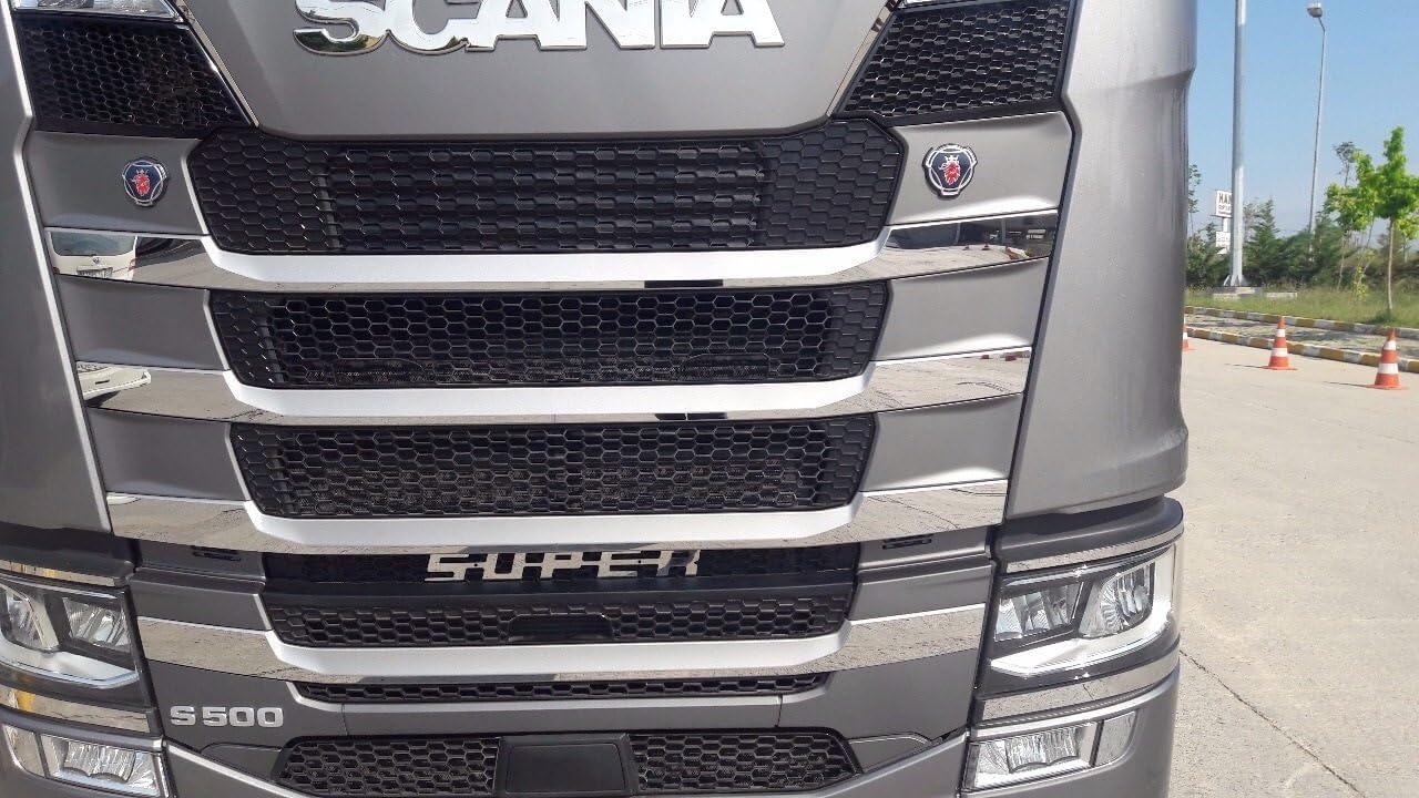 8 stainless steel front grill decorations for SCANIA S/R nextgen 2017+ trucks