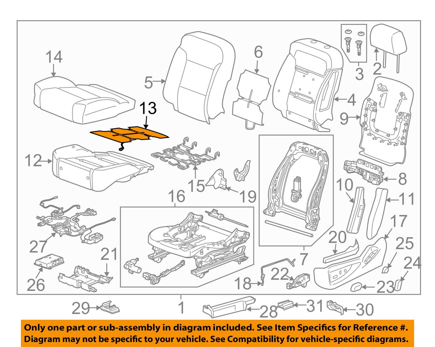GM 22878848 HEATER ASM-F/SEAT CUSH