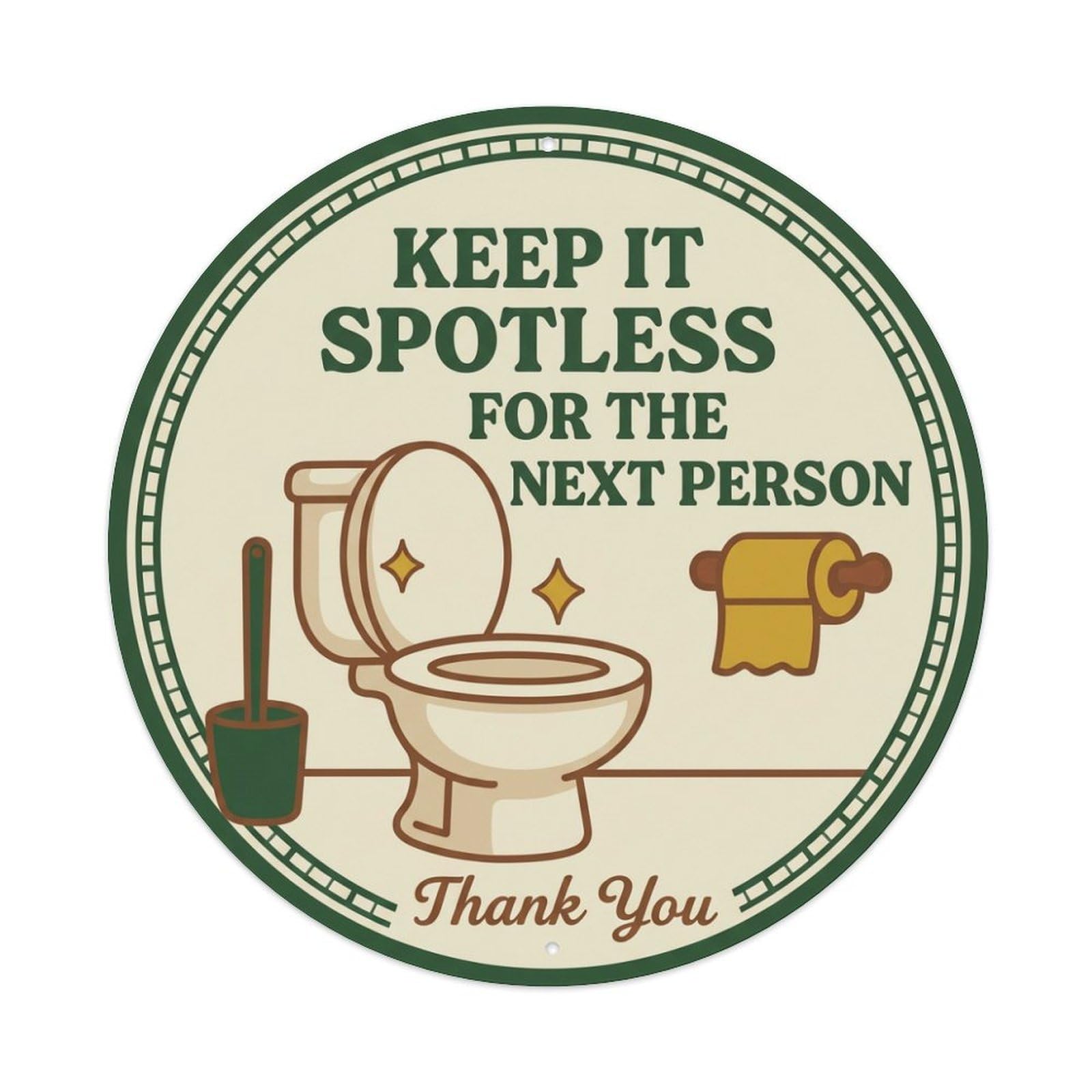 Metal Tin Sign Toilet Clean Bathroom Reminder Keep It Spotless