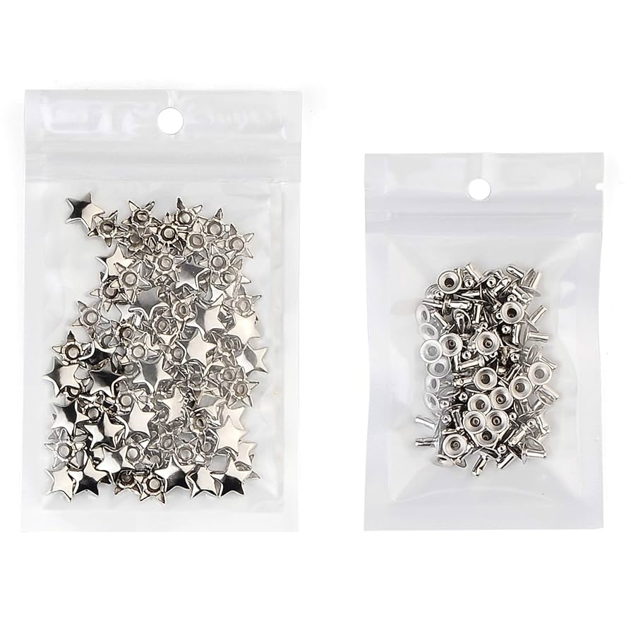 Amazon.com: 100 Sets 12MM Silver Star Rivets for Leather