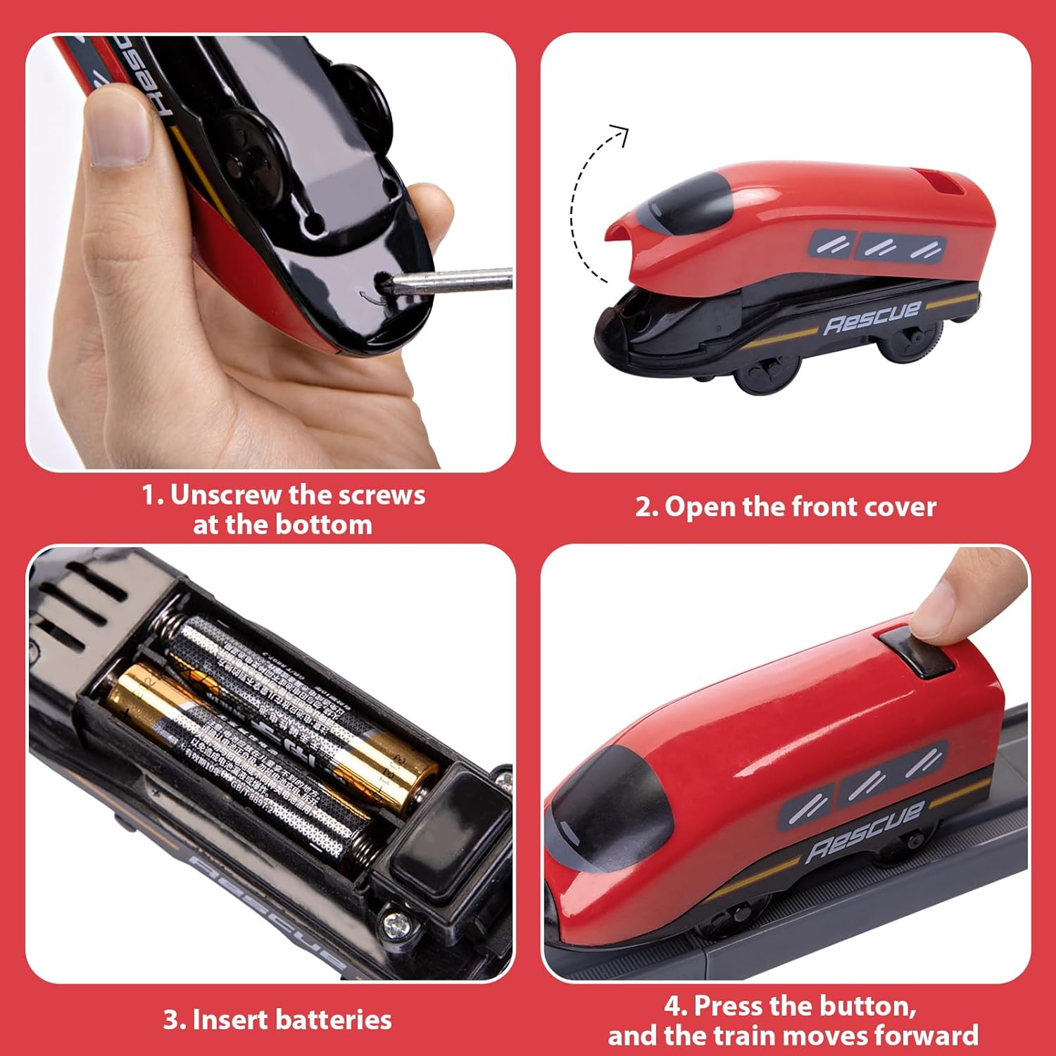 Wdmiya Train Set for Toddlers, 73 Pcs Train Toys for Kids Ages 3-8, Electric Trains Sets with Tracks (Magnetic Connection), Christmas Birthday Gifts for 3 4 5 6 7 Years Old