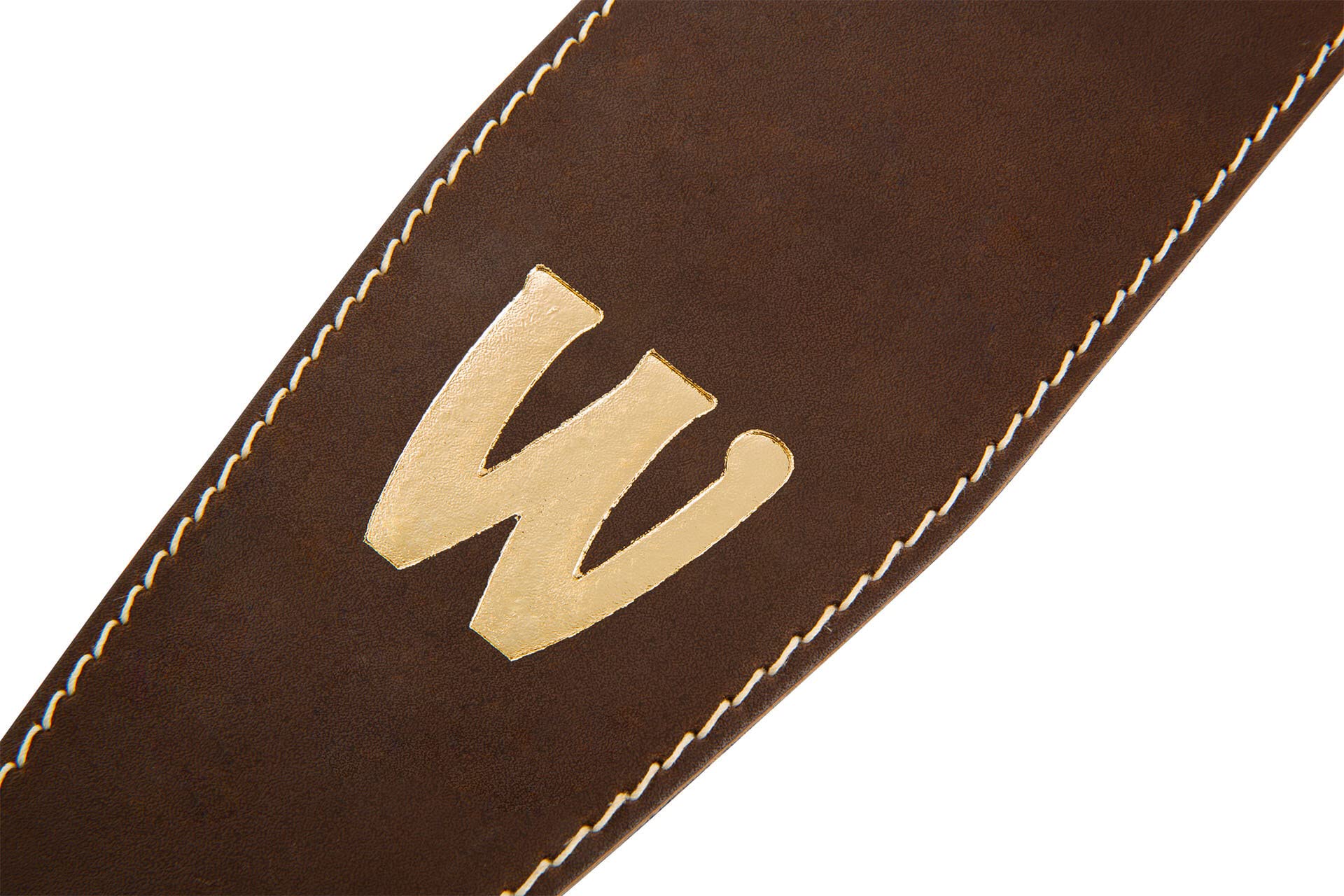 Warwick Teambuilt Sangle en cuir véritable pour basse Marron/doré