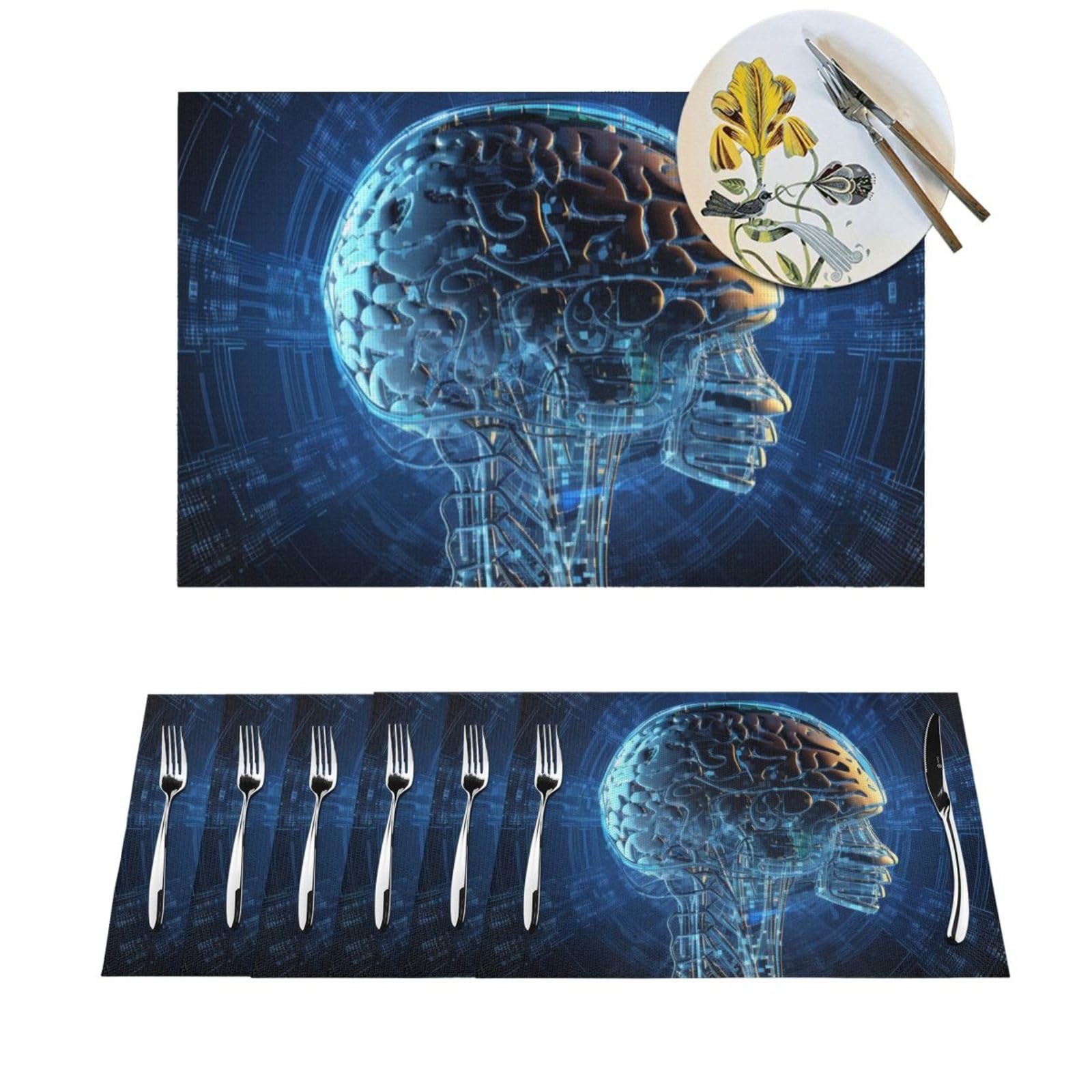 Sets de table en vinyle lavables pour cuisine salle à manger et décoration moderne