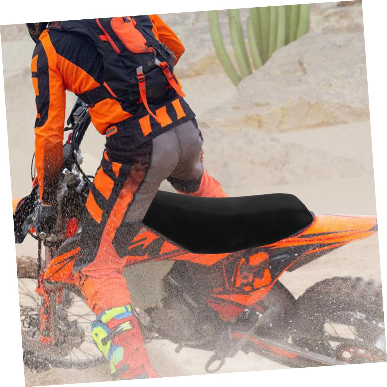 GLEAVI Coussin de Selle pour Quad 2 Pièces en Polyester Noir