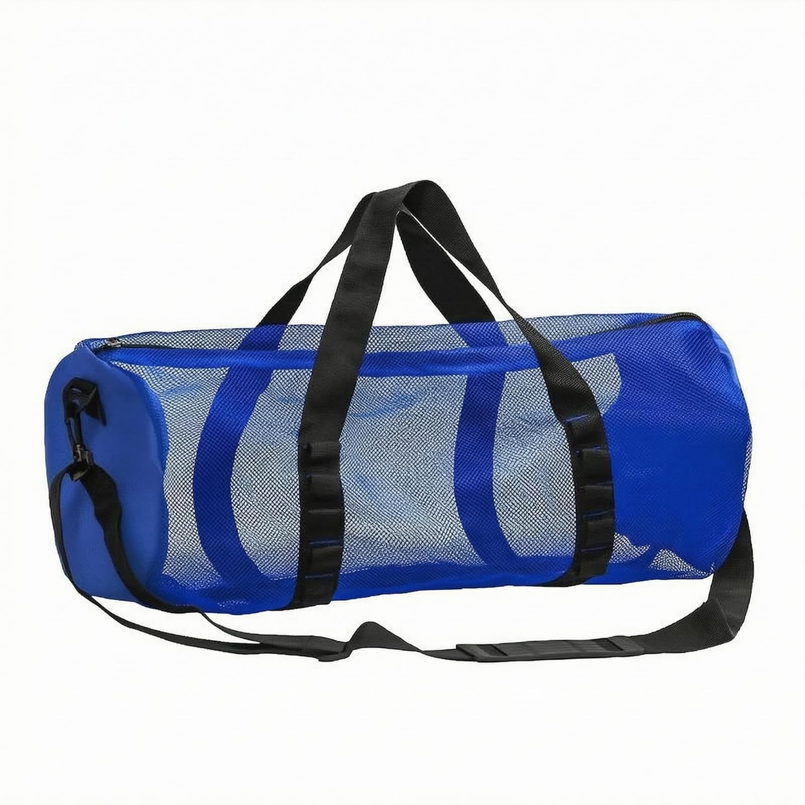 URJIX™ Zippered Mesh Duffel Bag Adjustable Shoulder Strap Blue | Closure Carry Options Attachment Size Blue-image-22