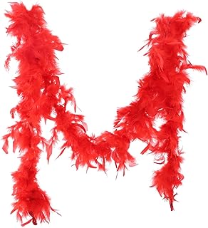 ifundom Accesorios para Mujer de Estilo Años 20 en Color Rojo Esponjoso para Fiestas Bodas Decoración Y Espectáculos