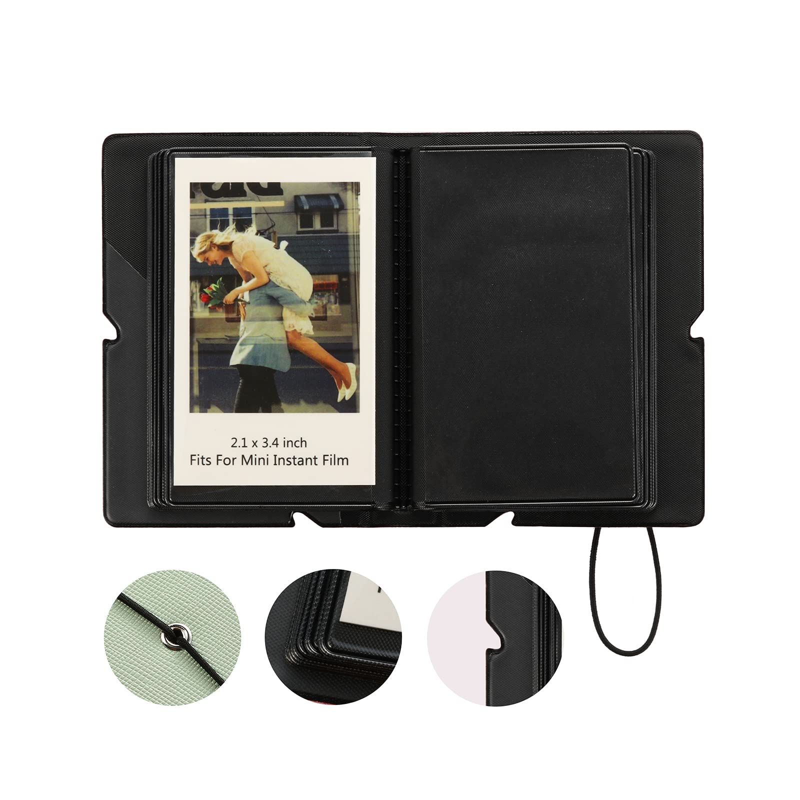 Mini Instant Film Photo Album Holds 28 Photos Fits For Fujufilm instax Mini 11 9 8 8+ 70 7S 90 25,Polaroid Snap PIC-300,Kodak Mini 3 inch Film,Lomography (Mint Green, 1 Pack)