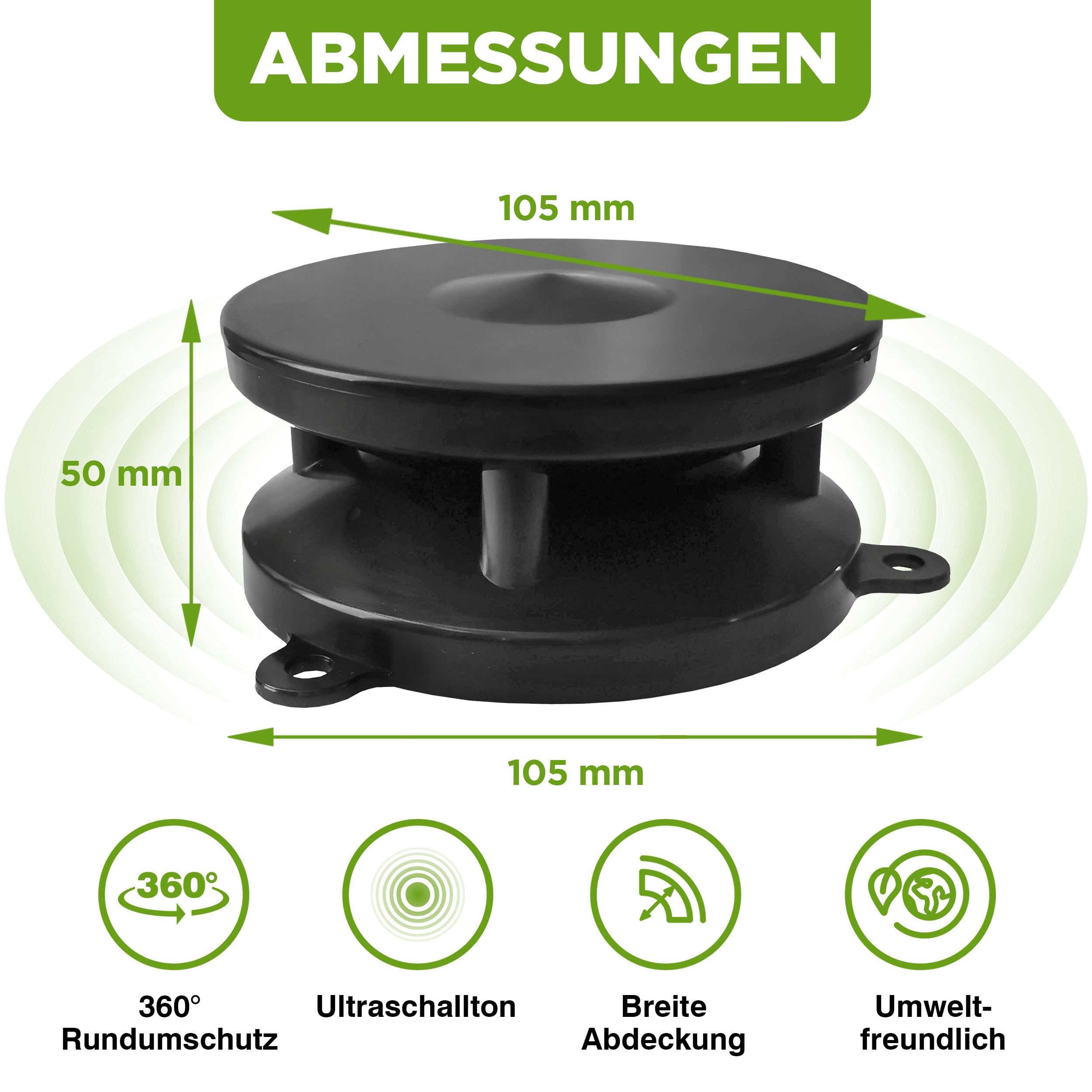 ISOTRONIC Mäuseschreck Marderabwehr Mobil 360°mit Ultraschall | für Haus, Garage, Dachboden | vertreibt Marder, Mäuse, Ratten, Siebenschläfer - 2 Stück