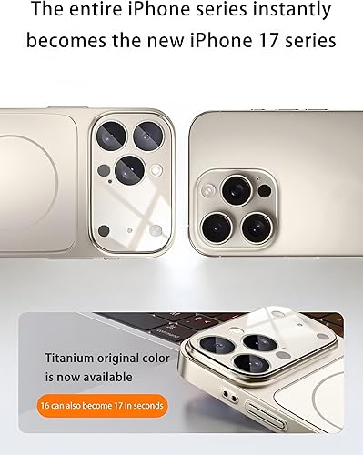 Vista 3 de Serie magnética diseñada para funda de iPhone 16 Pro Max, [compatible con MagSafe] [protección de lente de cámara de vidrio templado], funda