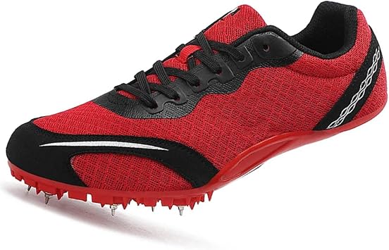 Track and Field Shoes Men Women 8 Spikes Shoes Track and Field Mid Long Running Long Jump Competition SneakersB,6/37