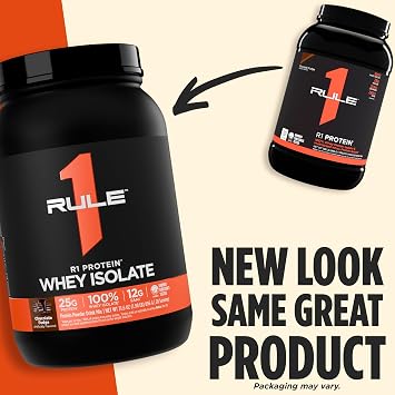 Rule 1 Proteins R1 Protein Whey Isolate - with 25g Protein & 6g BCAA Exclusively from Isolated & Hydrolyzed Sources for Workout Recovery (2 Pounds, Pistachio Ice Cream)