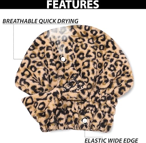 Miniatura 8 de ICANdOIT - Paquete perfecto de toalla de secado de pelo de microfibra con tapa para todos los estilos de cabello, extra suave y ultra absorbente,