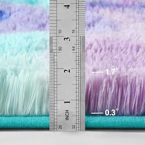 Miniatura 94 de Alfombra de pelo largo, mullida, afelpada, grande, 4 x 6 pies, teñido anudado, suave, esponjosa, sala de estar, dormitorio, interiores, habitación