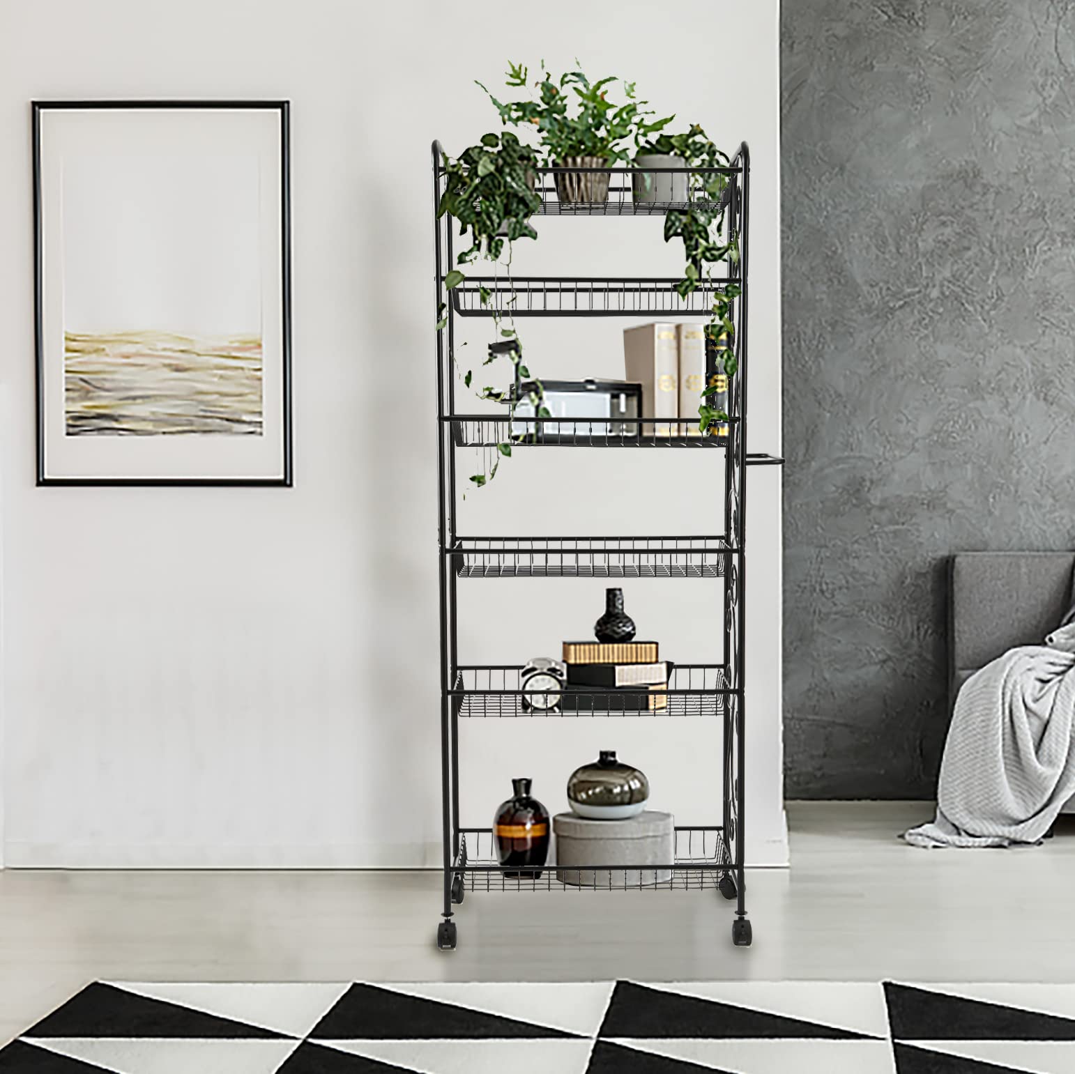 Buy HLC 6 Tier Freestanding Wire Shelving Unit with Baskets 22" L*12" W