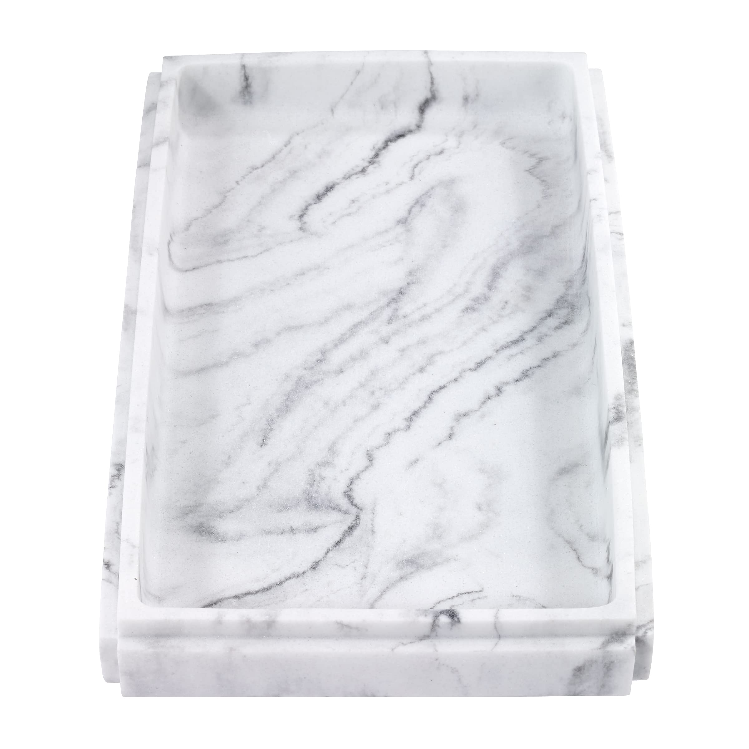 Avanti Linens - Vanity Tray, Resin Countertop Organizer, Marble Inspired Bathroom Decor (Catania Collection)