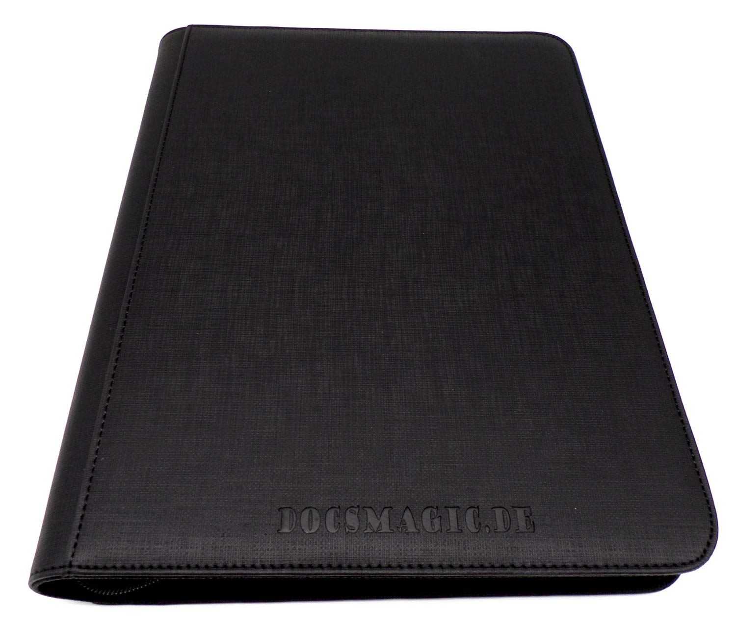 docsmagic.de 3-Ring Premium Zip-Album Black - Classeur pour Jeu de Cartes Fermeture éclair Kartenalbum Noir - PKM - YGO - MTG