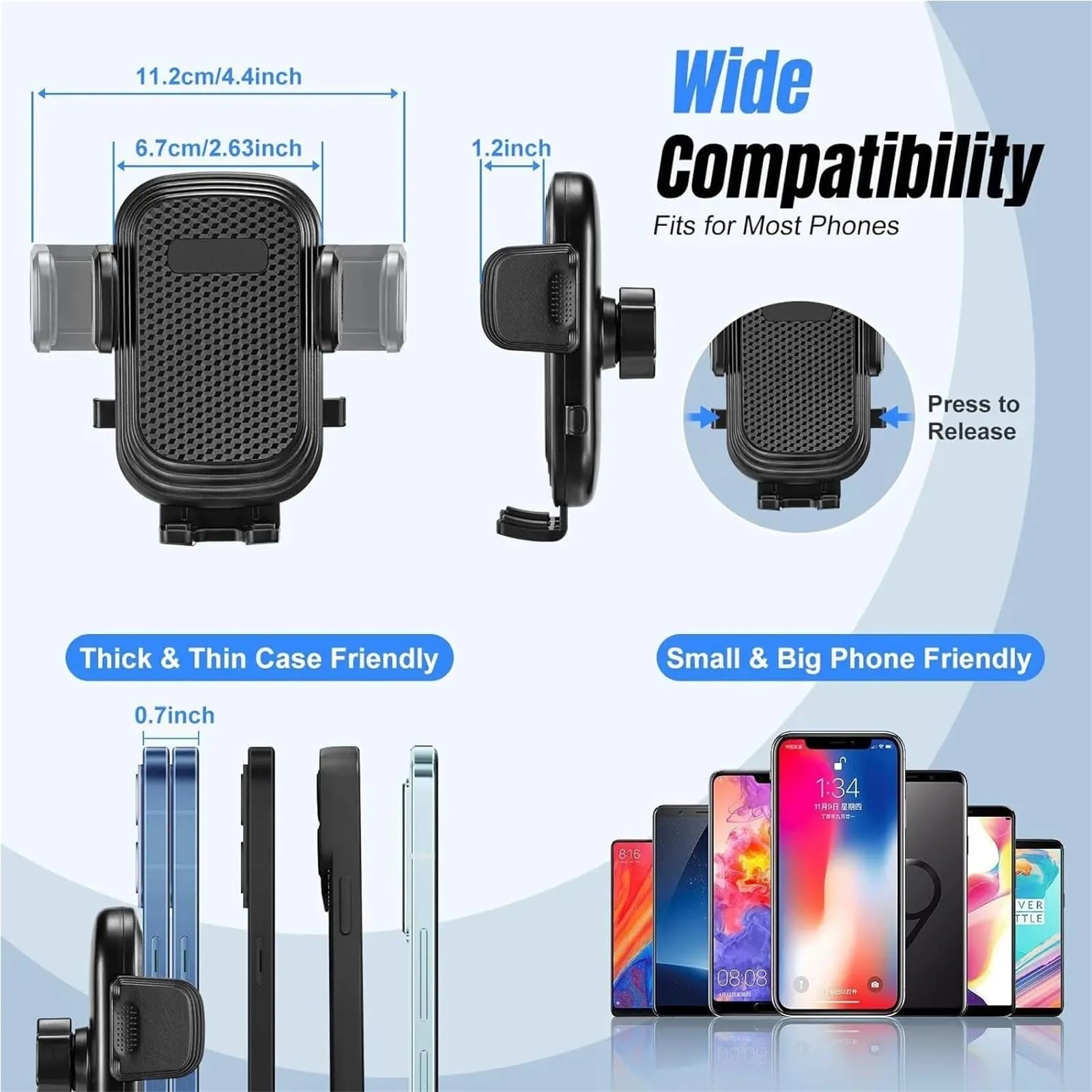 Accesorios Coche Porta Smartphone Portabicchieri/portabevande per Auto 2 in 1 e Porta Telefono, portabicchieri Multiuso all'Interno dell'auto, Prodotti automobilistici