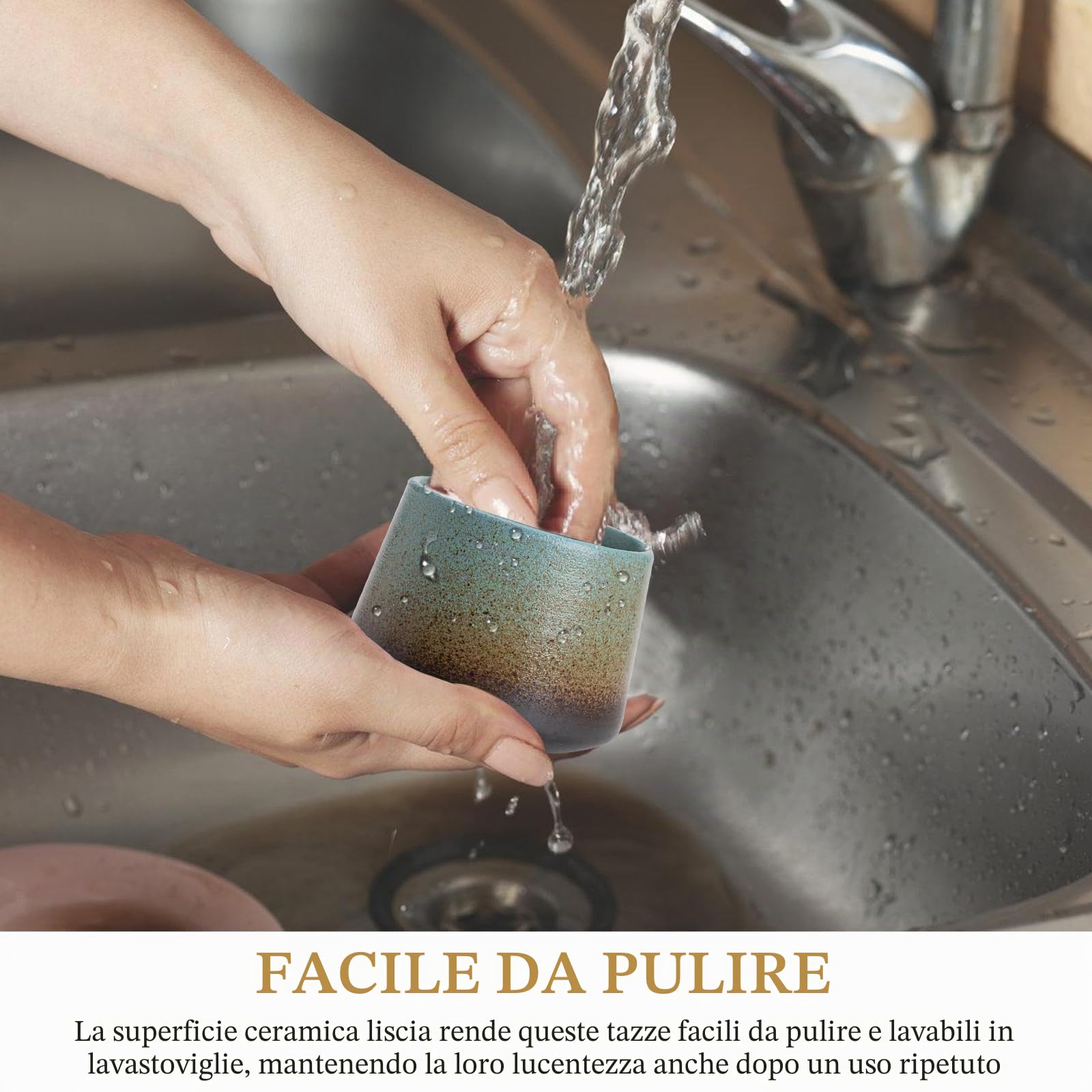 Set di 4 tazze da caffè espresso da 200 ml: set di tazze da caffè espresso in ceramica con pareti spesse, ideali per caffè espresso, moka macchiato, regalo perfetto per donne e uomini
