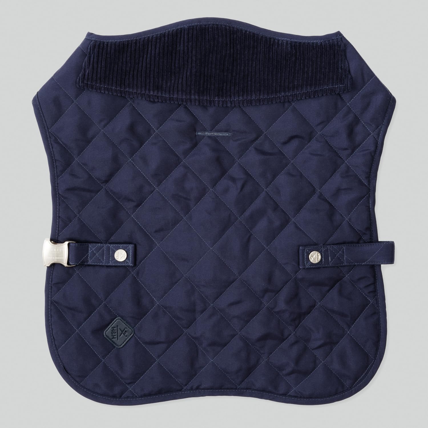 HUGO & HUDSON x Hackett Gesteppte Hundejacke Warmer Wintermantel mit Cordkragen, Marine M40
