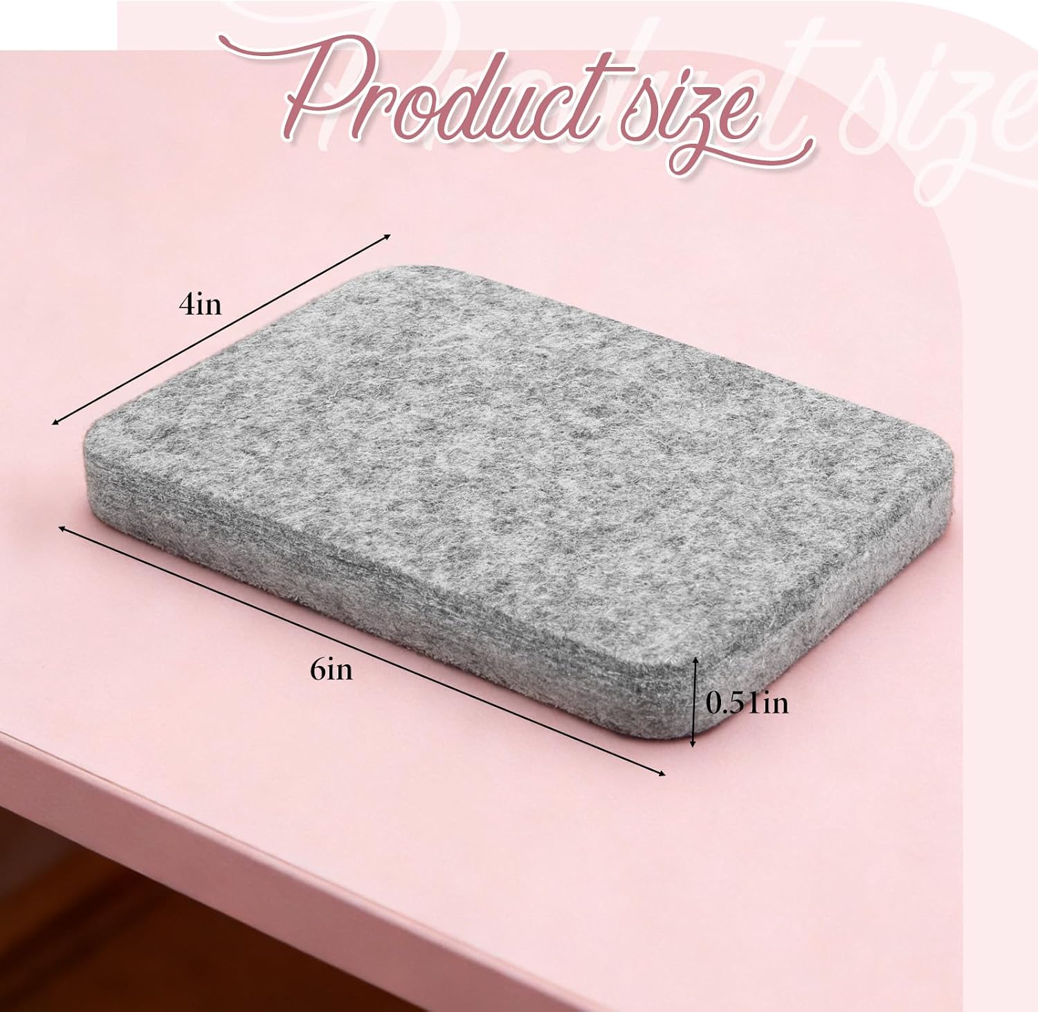 Needle Felting Pad, Natural Wool Needled Felting Pad 6.1×4.1 in Grey Sponge Pads Thick and Firm for Any Wool Supplies Beginners Crochet Knitting Projects Kit Tool