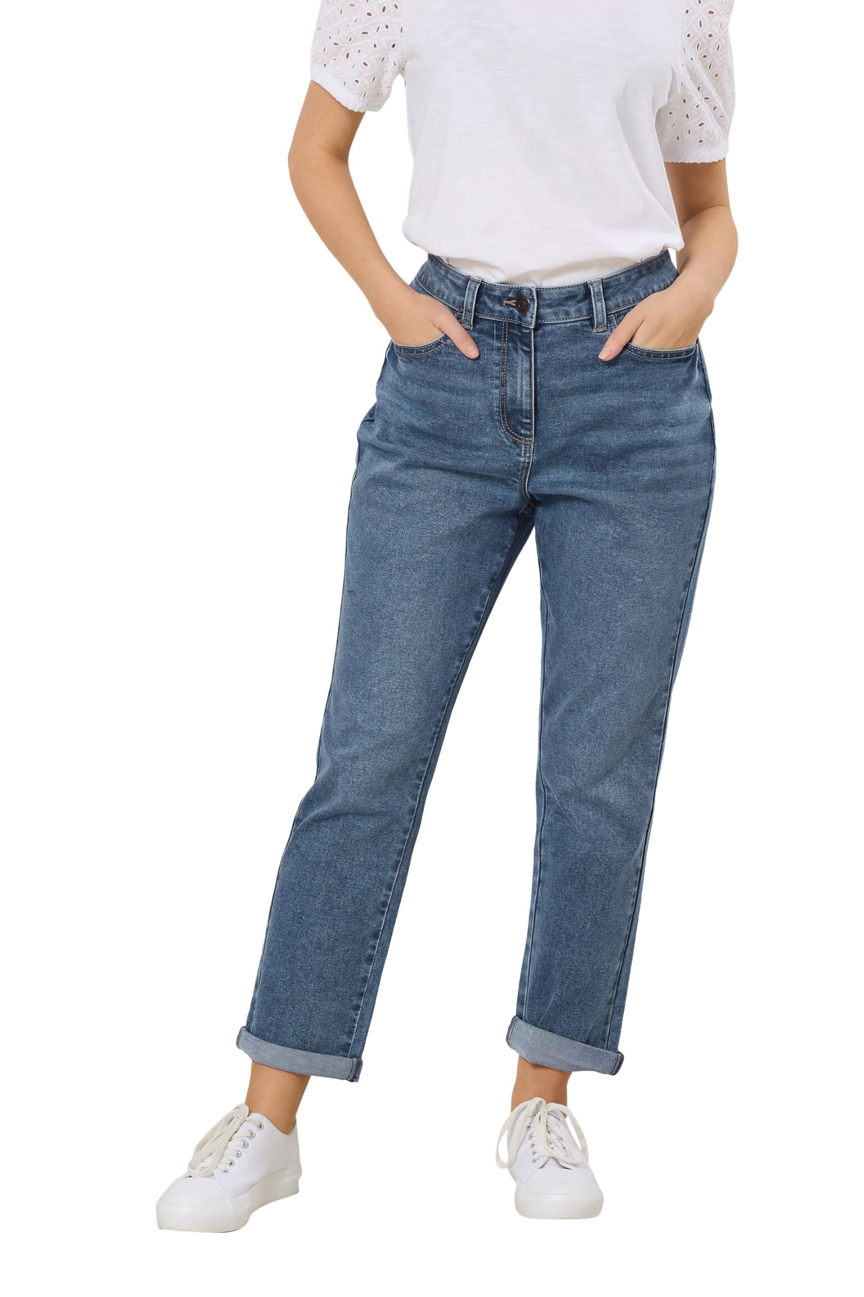 M&Co - Women - Boyfriend Jeans - Size 10 - Blue - Denim