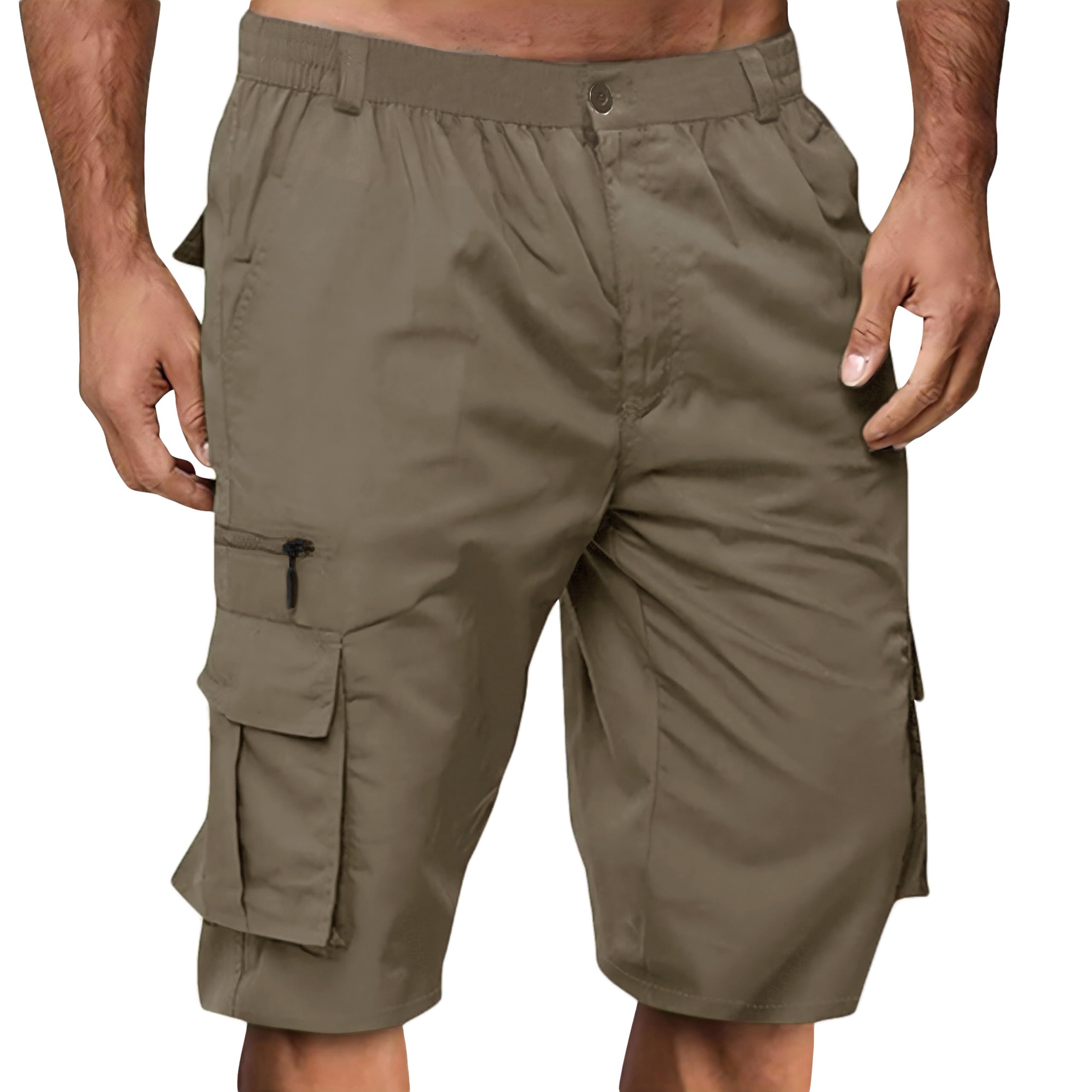 CLOAKA Cargo Kurze Hosen Herren Wasserdicht Elastische Taille mit Taschen Arbeitshosen Freizeitshorts Outdoor Wander Shorts