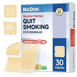Nicotine Patches Upgrade 28mg, Adjustable 4-Piece Design 7mg/14mg/21mg/28mg, Transdermal System Stop Smoking Patch. All Step Stop Smoking Aids That Work 24h-30 Count - Amazon product rated Grade A