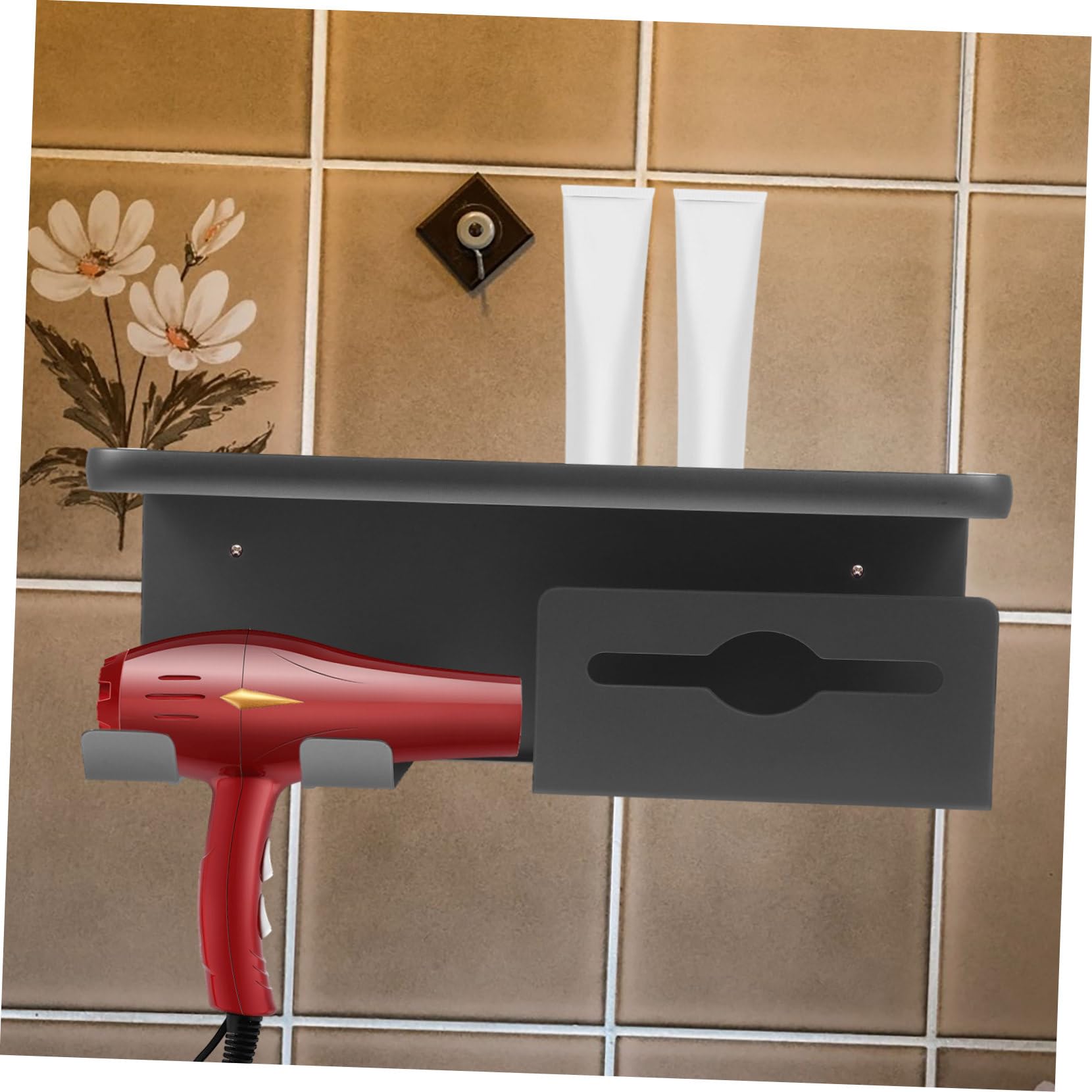 VICASKY Wandhalterung Für Haartrockner Platzsparendes Organizer-system Für Badezimmer Stabile Ablage Aus Robustem Stahl Für Haarpflege-accessoires